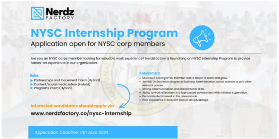 NerdzFactory NYSC Internship Program