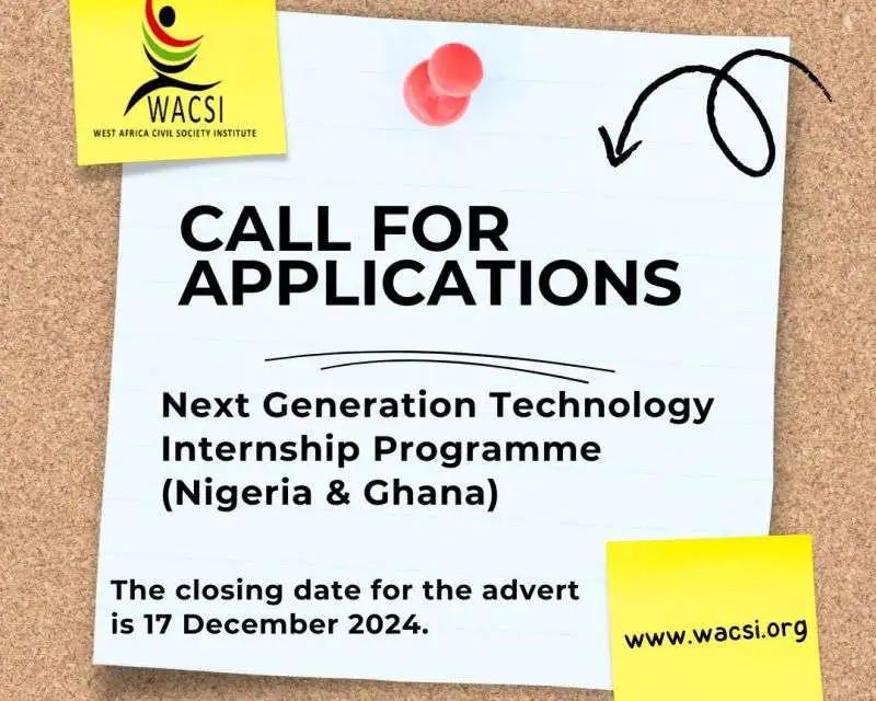 WACSI Next Generation Technology Internship Programme