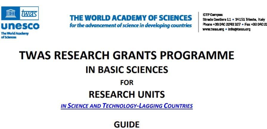 TWAS Research Grants Programme