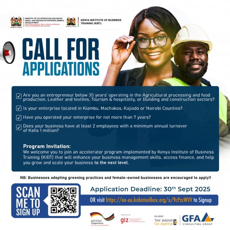 GIZ Kenya & KIBT Youth Entrepreneurship Accelerator
