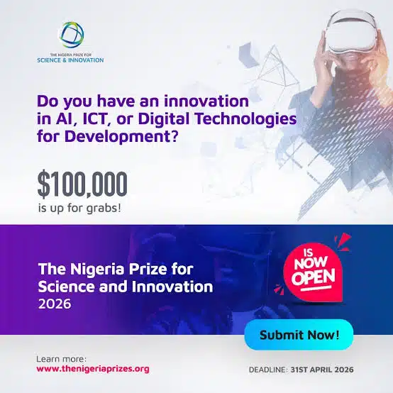 NLNG Nigeria Prize for Science and Innovation.