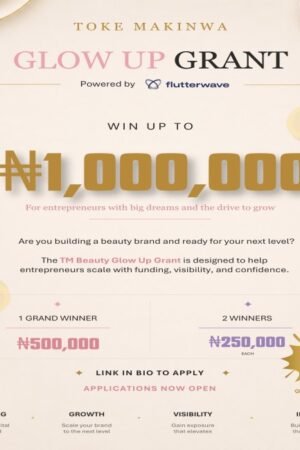 Flutterwave x Toke Makinwa Glow Up Grant