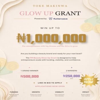 Flutterwave x Toke Makinwa Glow Up Grant