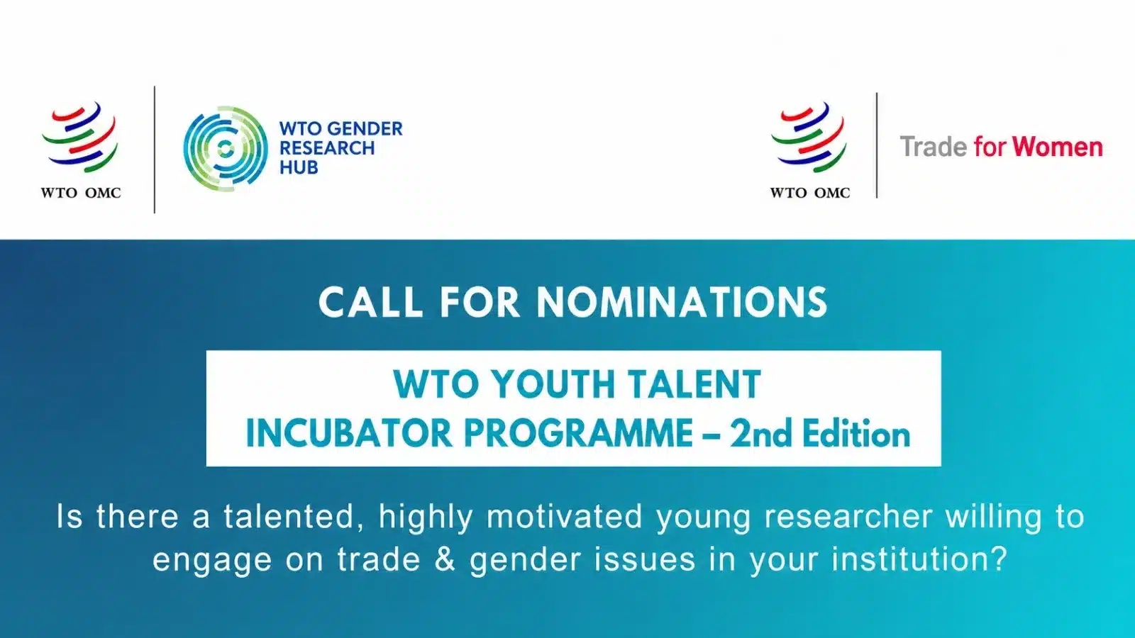 WTO Youth Talent Incubator Programme