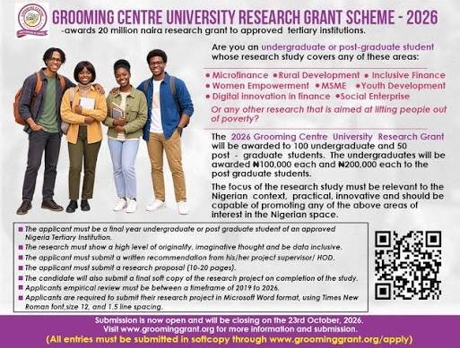 The Grooming Centre University Research Grant